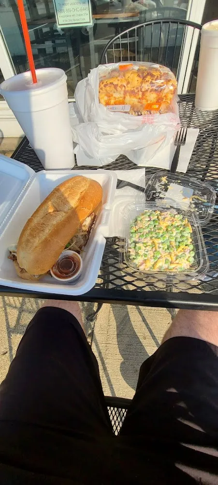 Pea Salad and Philly Cheese Steak